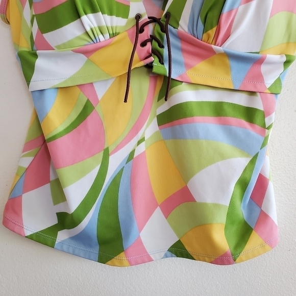 2/$20 Diane Poitiere Retro 70s Swimsuit Top - Picture 3 of 8